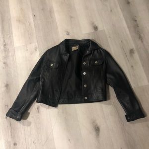 Luly K Cropped Leather Jacket